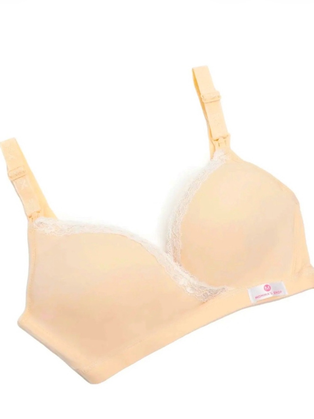 Momma’s Shop Nude Lace-Trim Nursing Bra